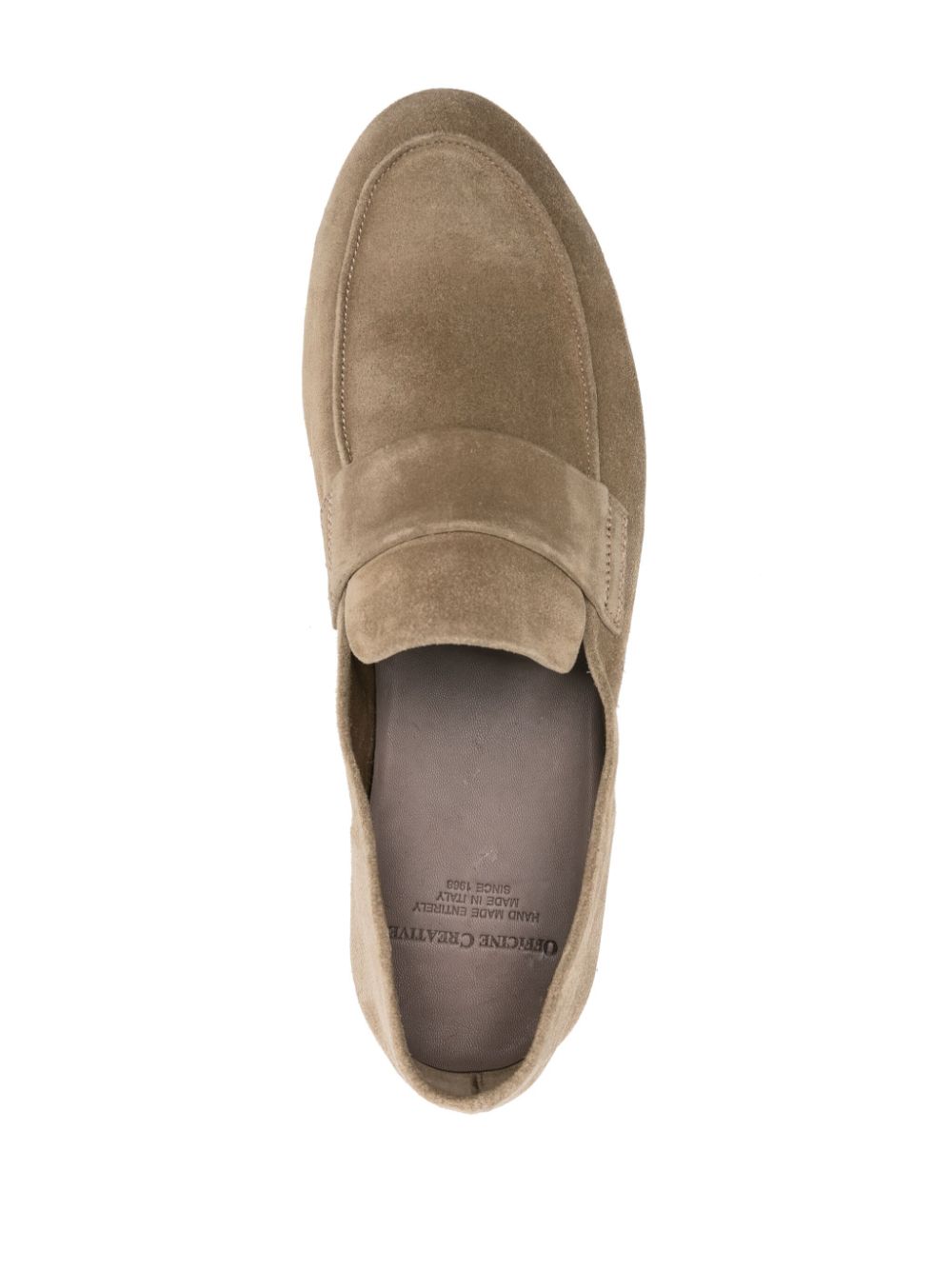 Shop Officine Creative Airto 001 Suede Loafers In Green