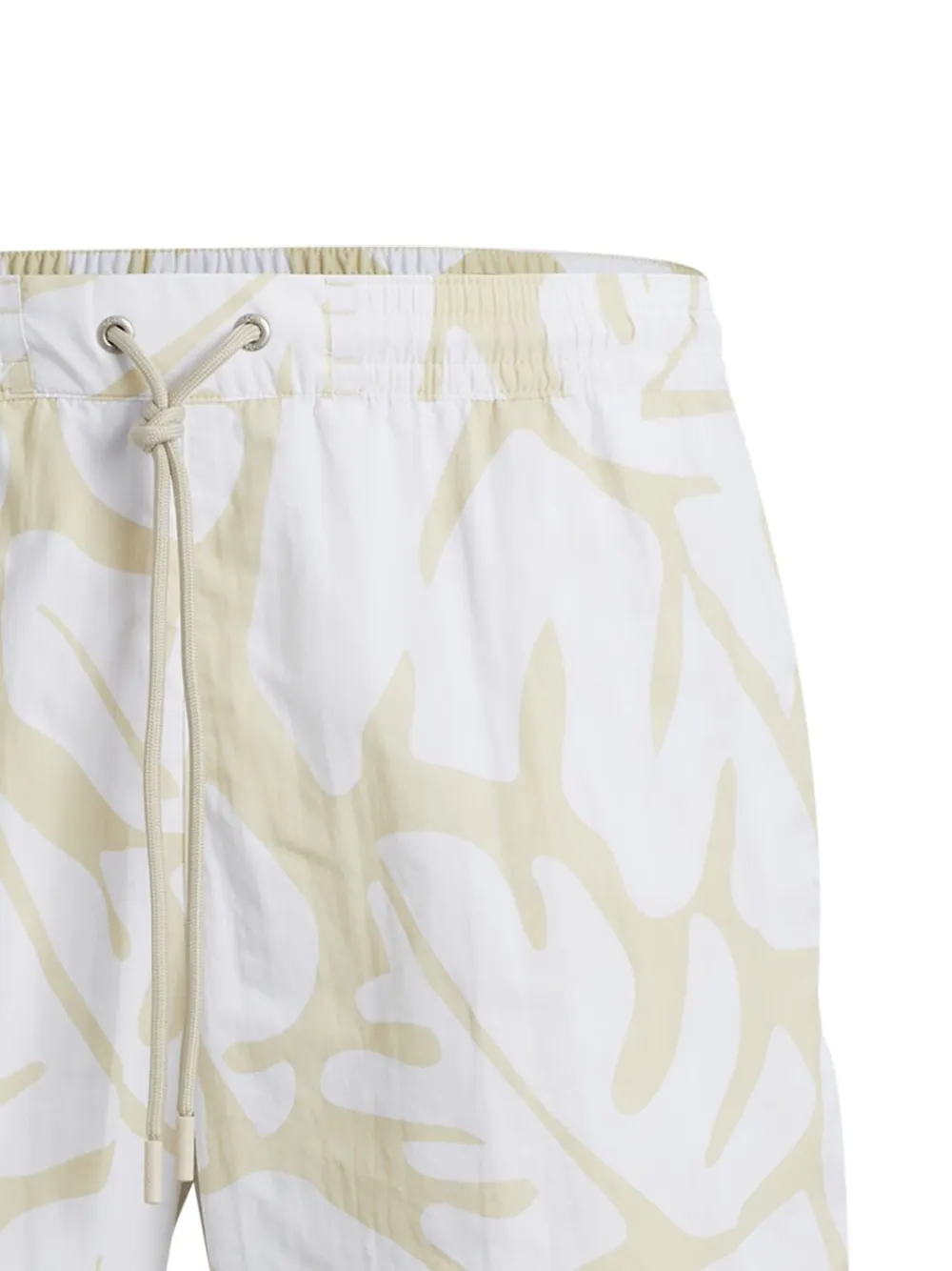 Shop Hugo Boss Leaf-print Swim Shorts In White