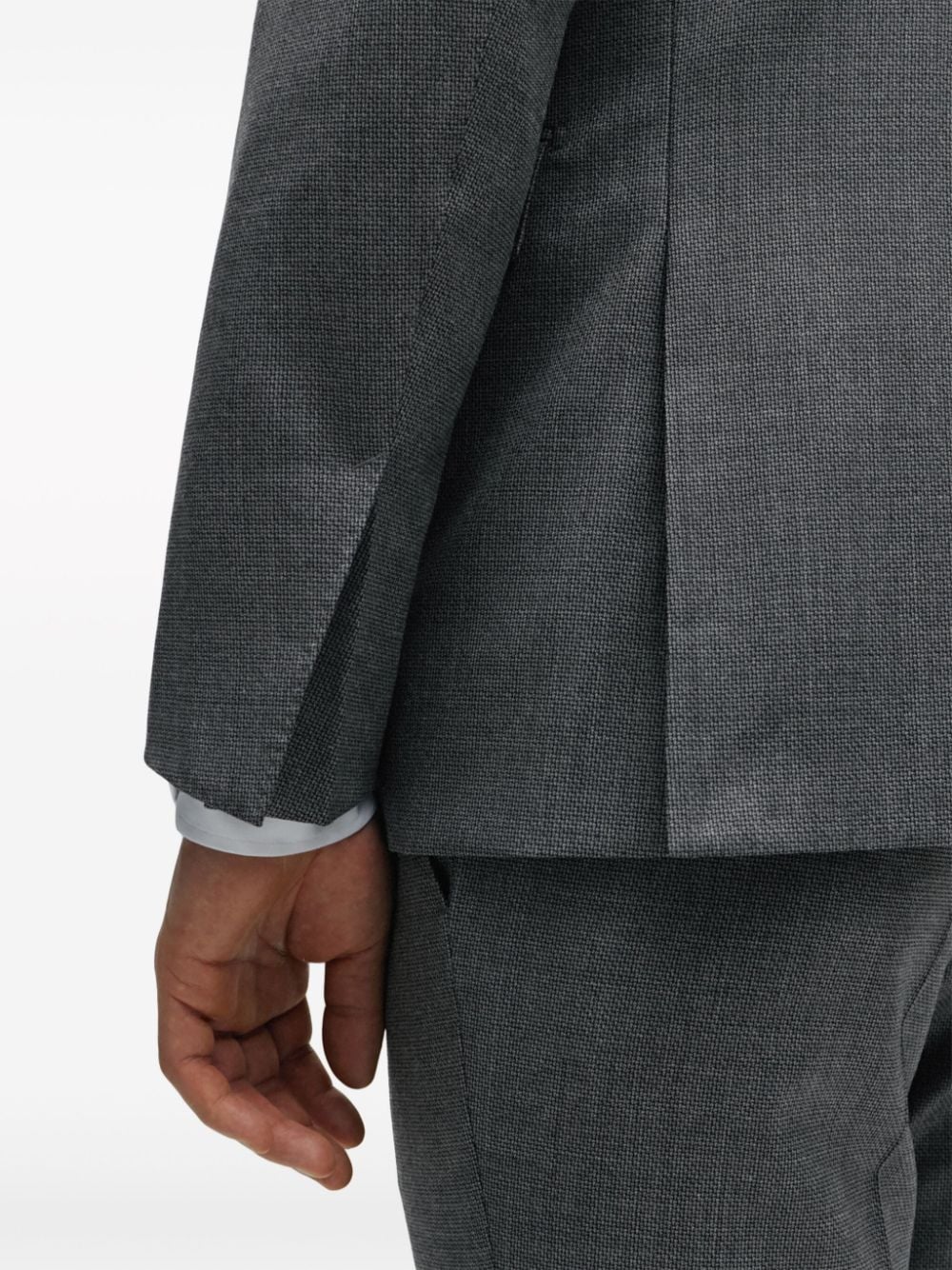 Shop Hugo Boss Single-breasted Wool Suit In Grey