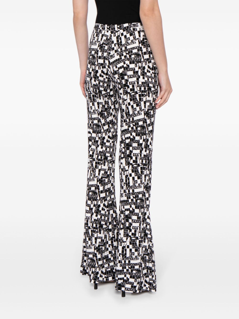 DVF Diane von Furstenberg Brooklyn high waist flared broek Zwart