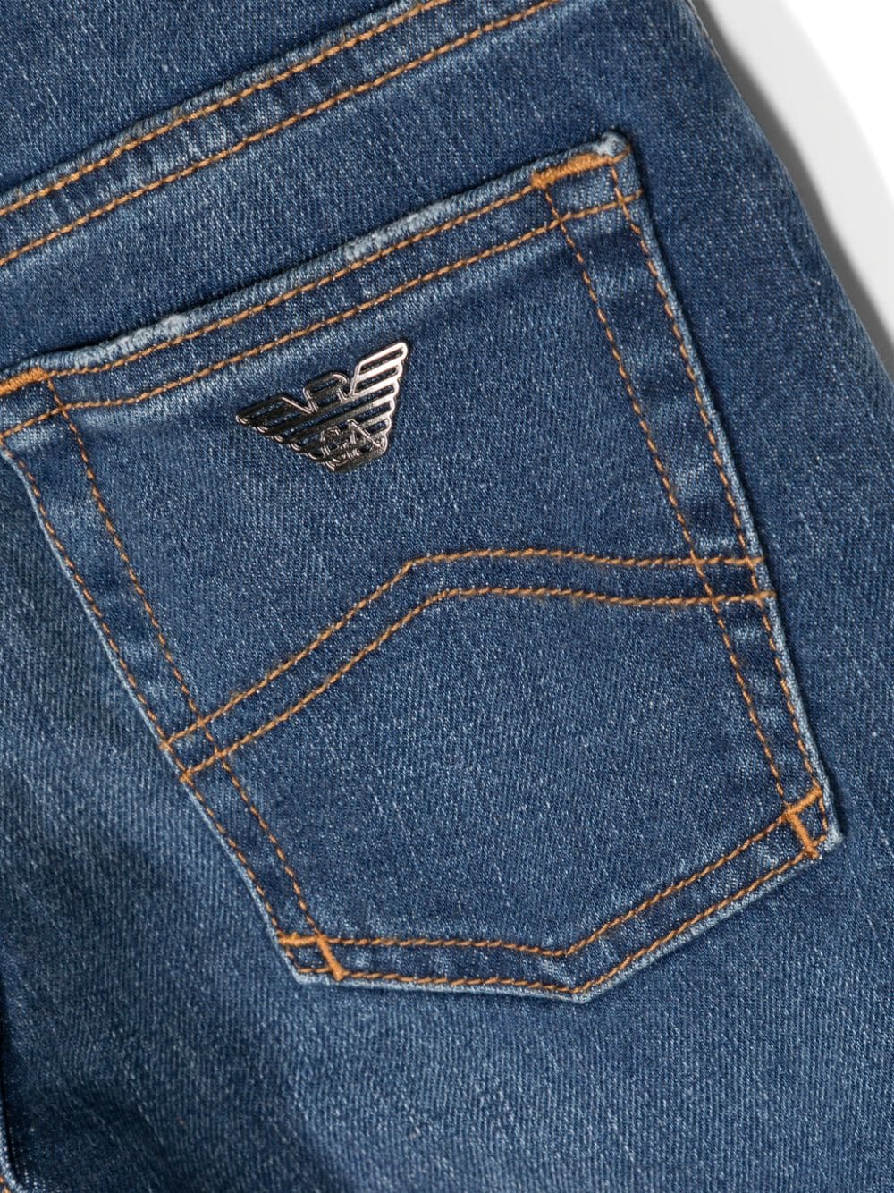 Shop Emporio Armani Straight-leg Denim Jeans In Blue