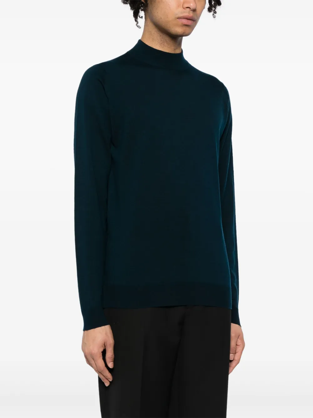 John Smedley Harcourt trui van merinowol Blauw