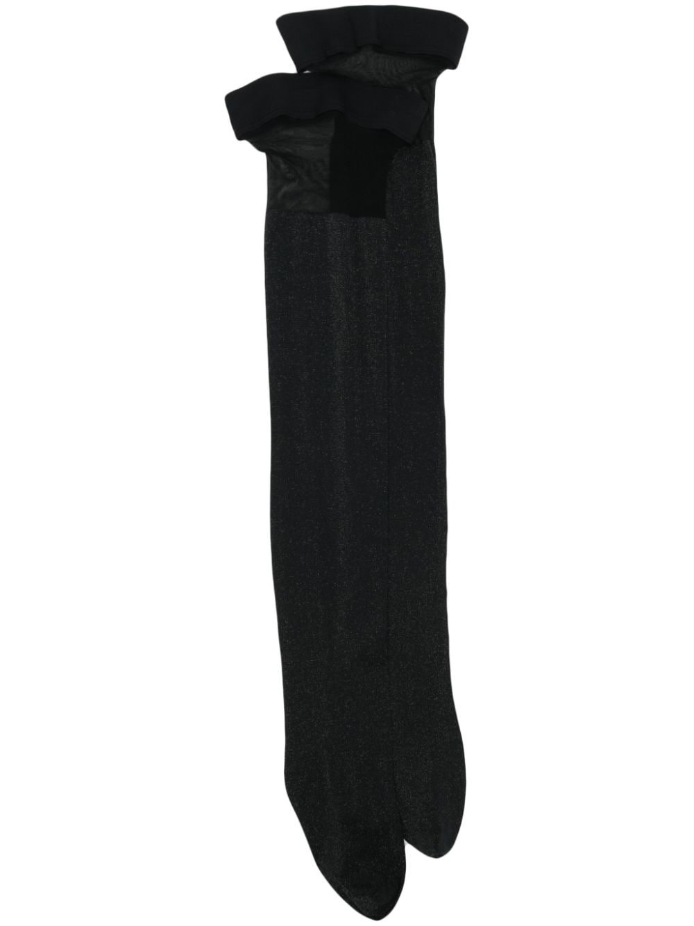 wolford chaussettes transparentes à effet brillant - noir