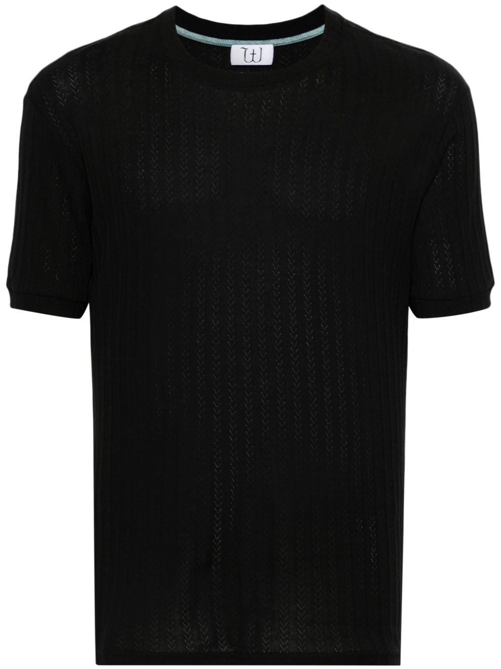 Winnie NY pointelle-knit cotton T-shirt - Nero