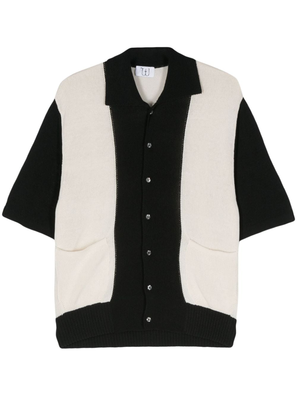 colourblock knitted shirt