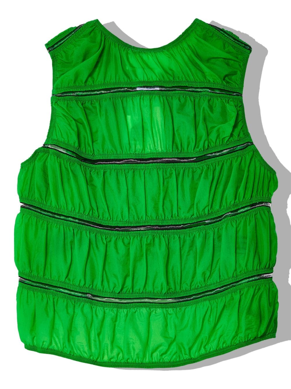 Shop Melitta Baumeister Ruched Panelled Tank Top In Green