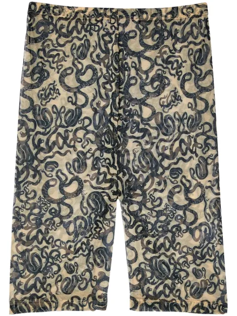 Melitta Baumeister snake-tattoo biker leggings