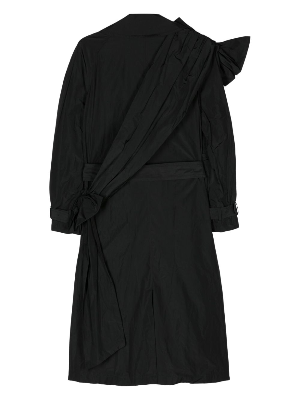 Viktor & Rolf bow-detail draped trench coat - Black