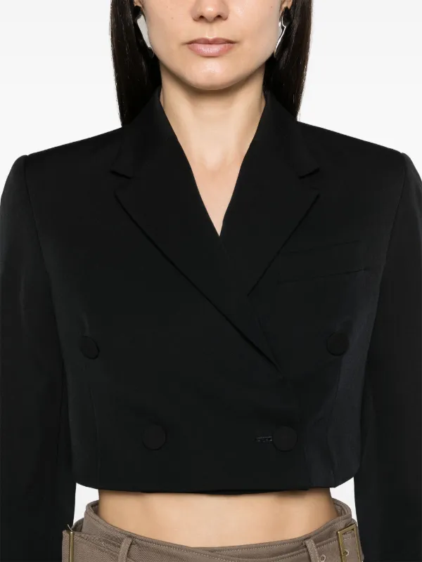 Double breasted cropped blazer discount