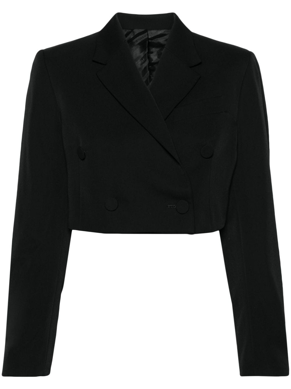Viktor & Rolf Double-breasted Cropped Blazer In Black
