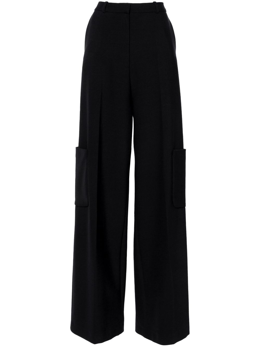 cargo-pockets wide-leg trousers