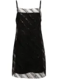Viktor & Rolf glitter-embellished tulle slip dress - Black