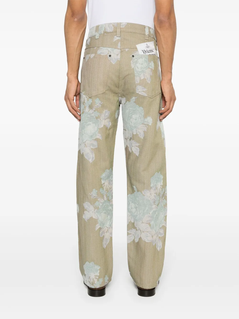 Shop Vivienne Westwood Ranch High-rise Straight Trousers In Neutrals