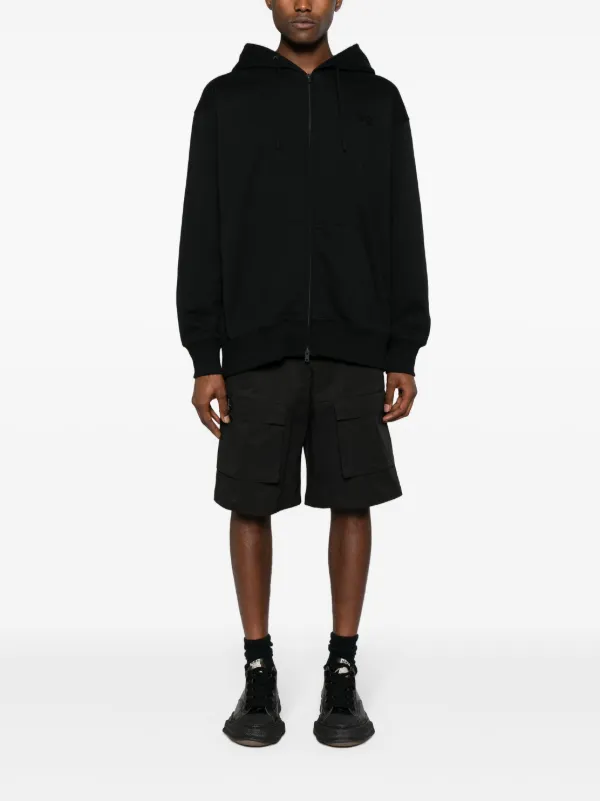 トップス Y-3 LOGO ZIP HODDIE M adidas Y-3 Logo Zip Hoodie - Black | Free Shipping with