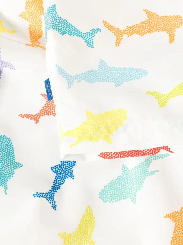 PAUL & SHARK 25411063010 関税送料込 Paul & Shark shark-print Swim Shorts | White | FARFETCH