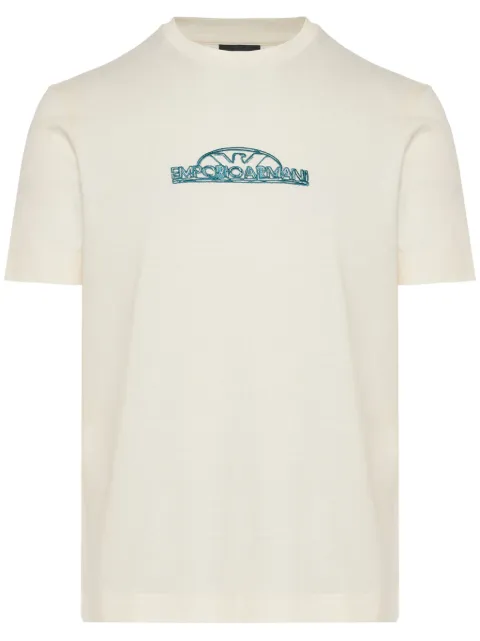 Emporio Armani logo-embroidered crew neck T-shirt