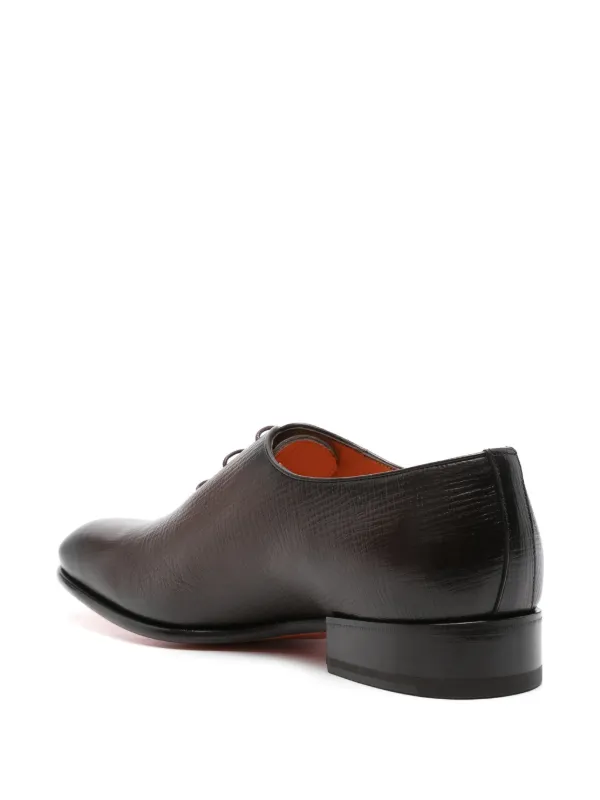 Santoni Textured Leather Oxford Shoes | Brown | FARFETCH