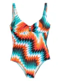 Lygia & Nanny geometric print swimsuit - White