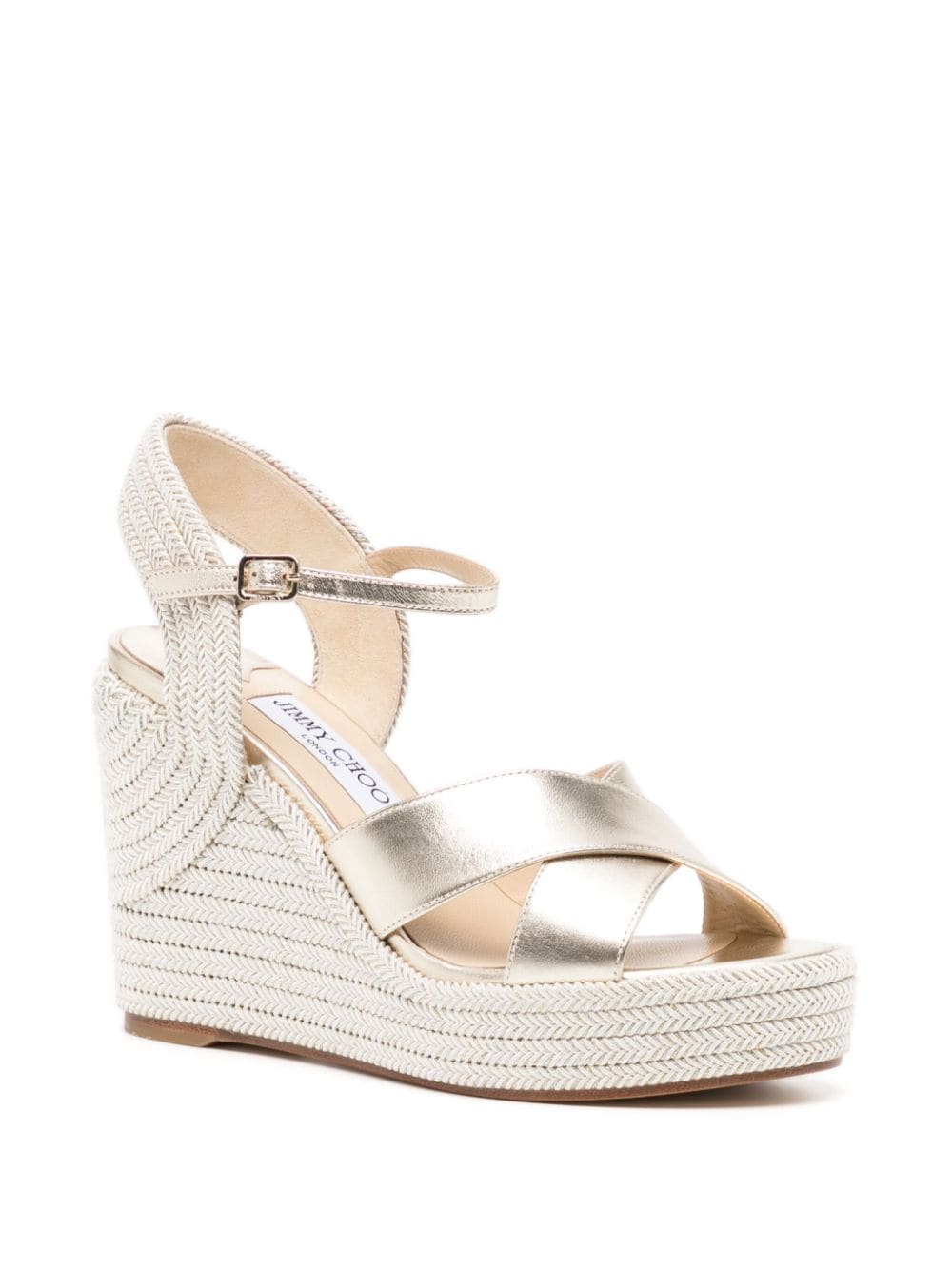 Jimmy Choo Dellena 100mm espadrille sleehakken - Beige