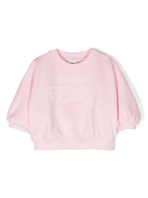 Fendi Kids logo-embossed cotton sweatshirt