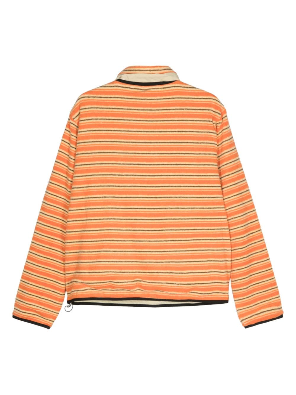 Shop Ranra Striped Half-zip Sweatshirt In Orange