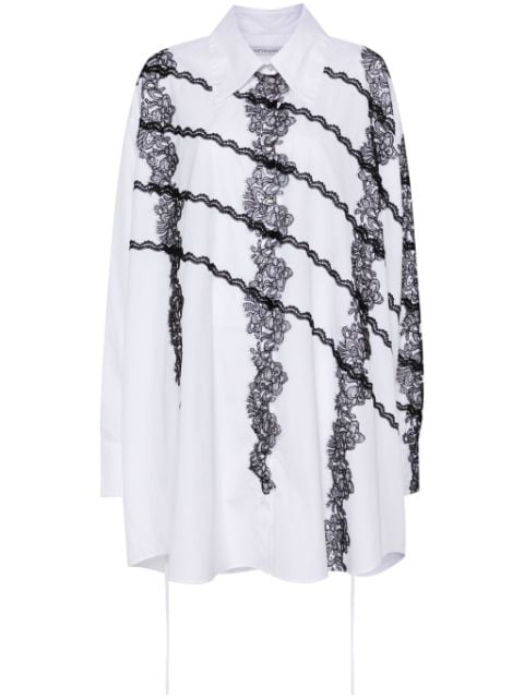 Viktor & Rolf lace-appliqué cotton shirt dress
