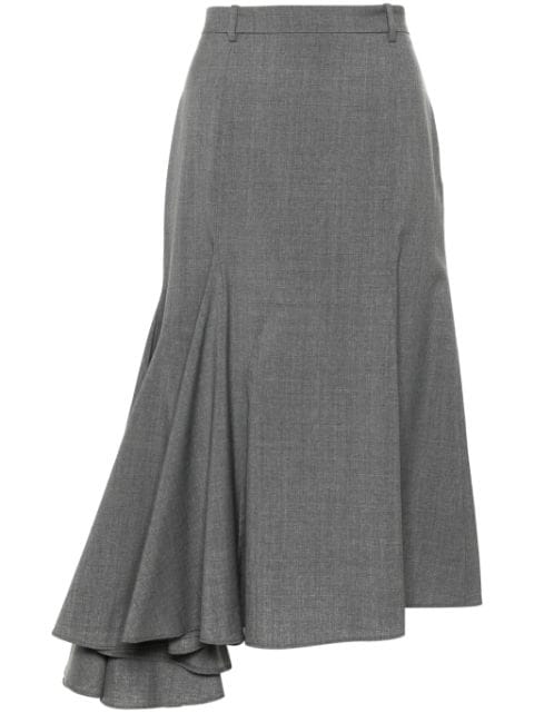 Viktor & Rolf godet-detail wool asymmetric skirt