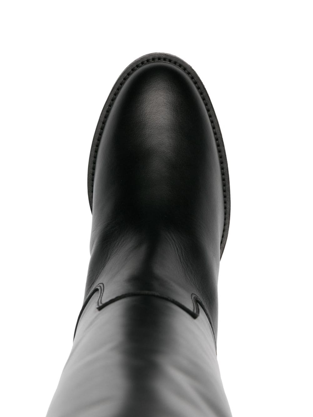 Shop Via Roma 15 Decorative-zip Leather Boots In Black