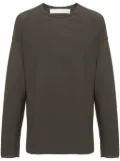 Isabel Benenato rolled-trim cotton jumper - Green