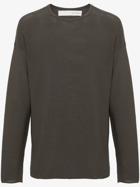 Isabel Benenato rolled-trim cotton jumper