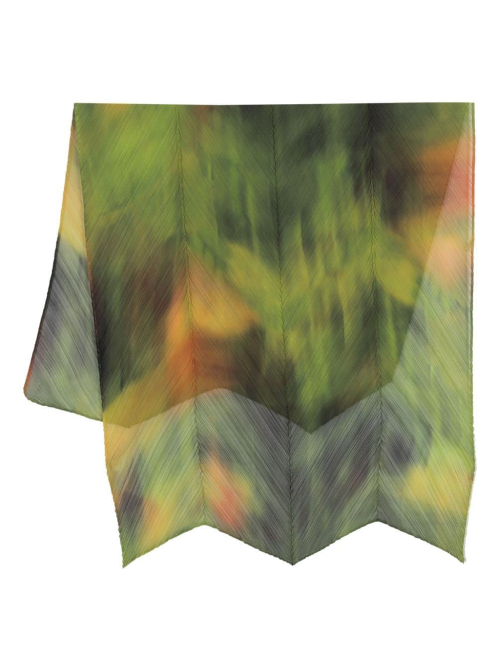 Issey Miyake Ombré Plissé Scarf In Green