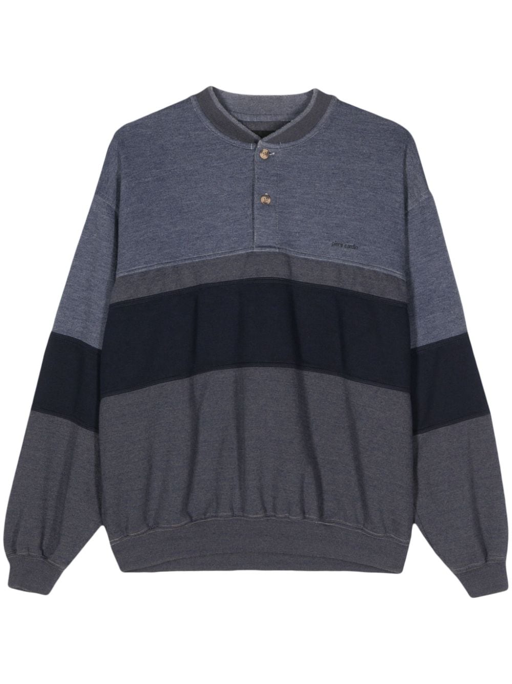 Pre-owned Pierre Cardin 2000s Panelled Jersey Sweatshirt In 蓝色