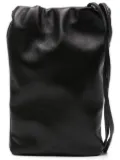 The Row Bourse leather phone bag - Black