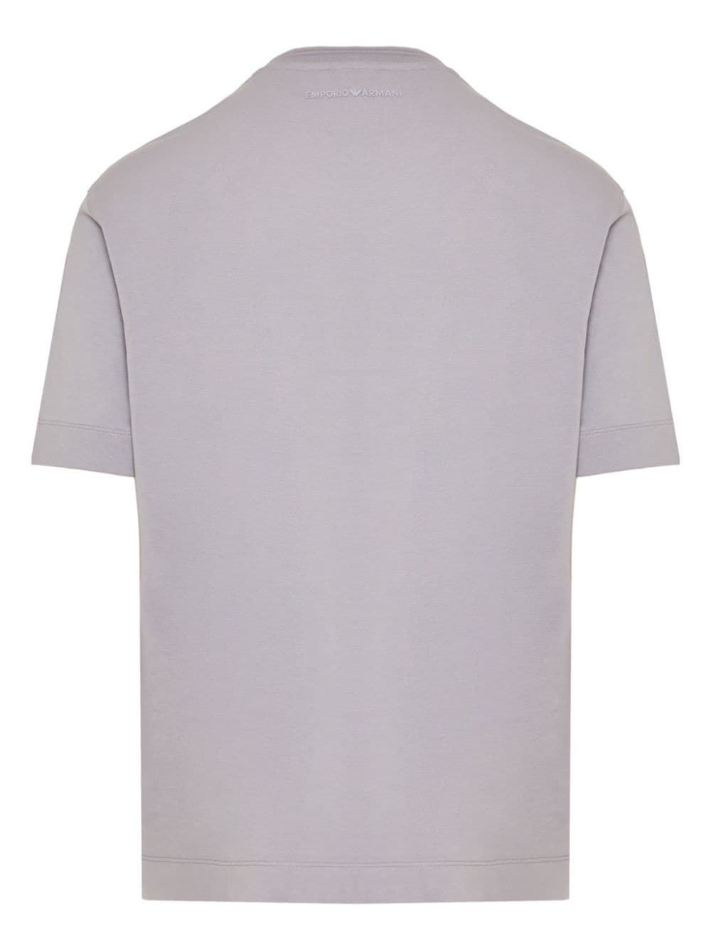 Shop Emporio Armani Logo-print Cotton T-shirt In Purple