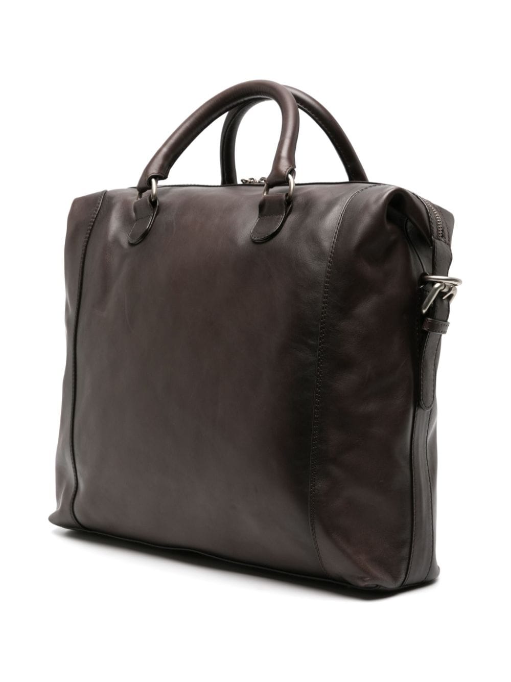 Officine Creative faded-effect leather tote bag - Bruin