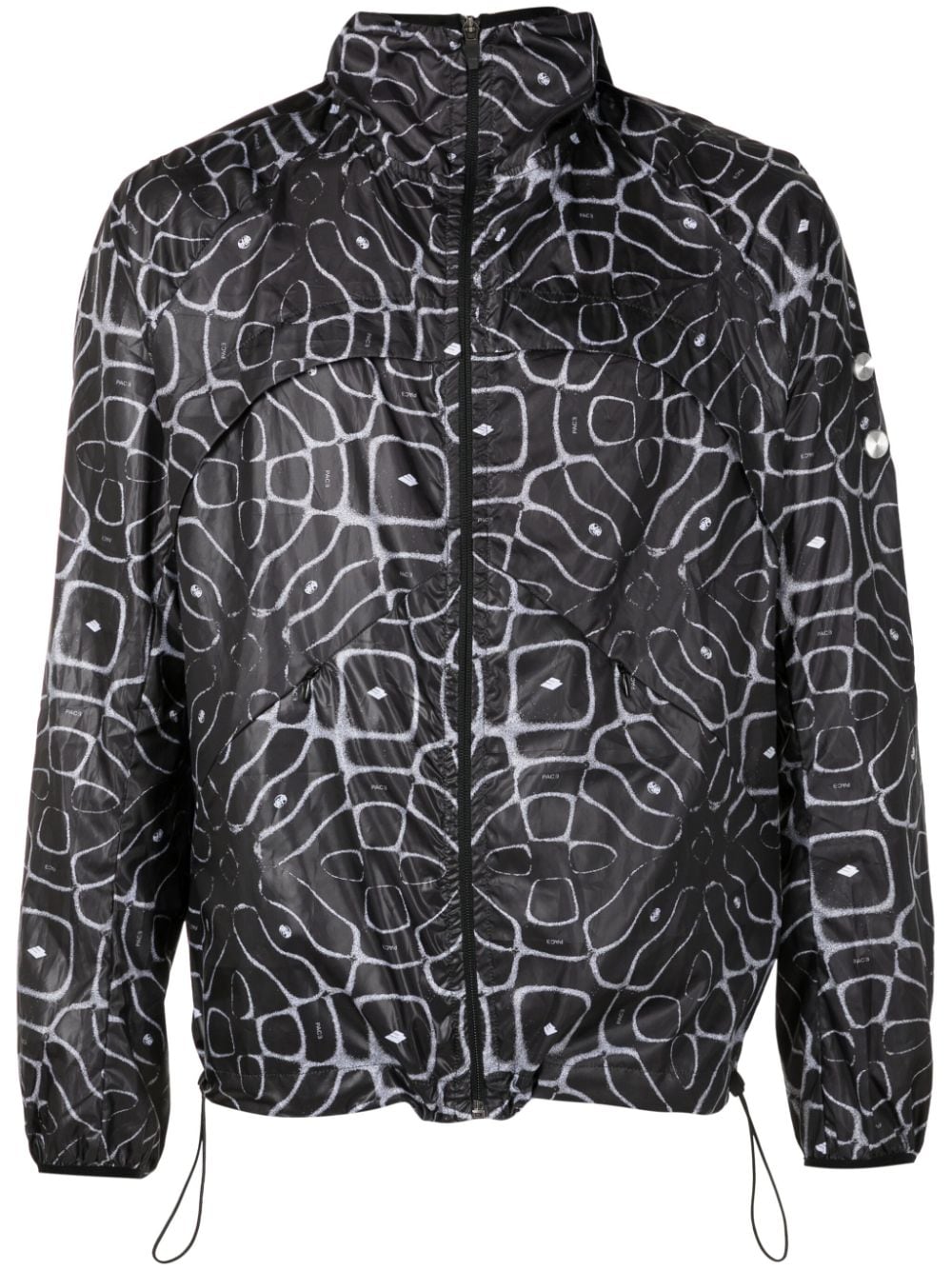 Pace Graphic-print Hood Jacket In Black