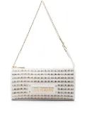 Love Moschino metallic-thread raffia shoulder bag - White