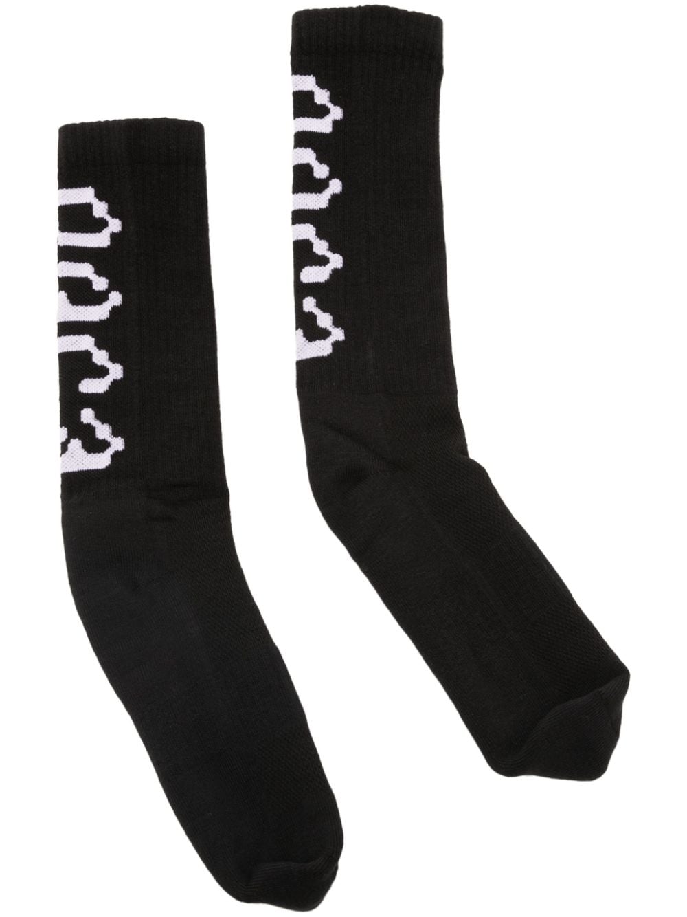 Pace Logo-jacquard Socks In Black