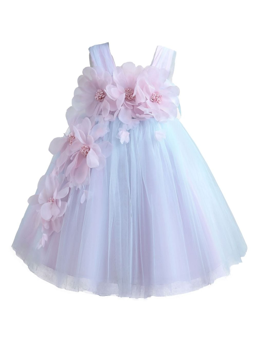 Tulleen Kids' Kyra Floral-appliqué Dress In Pink