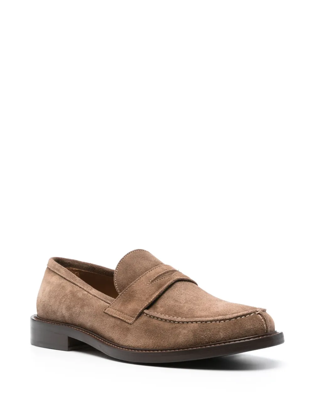 Shop Boggi Milano Penny-slot Suede Loafers In 。