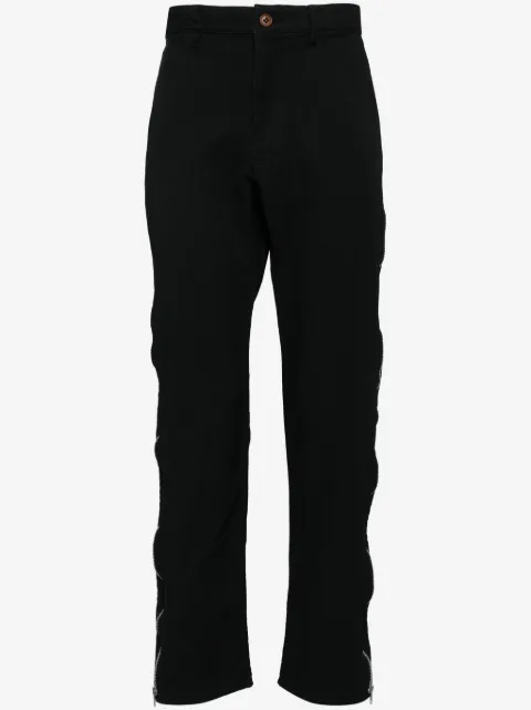 Black Comme Des Garçons pantalones tapered con cierre