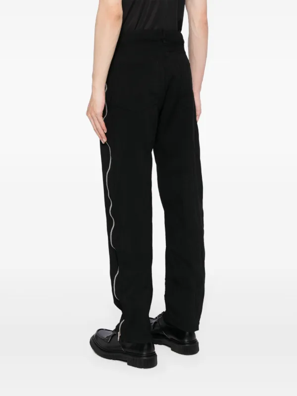 COMME des GARÇONS BLACK パンツ 膝ジップ テーパード Black Comme Des Garçons ジップアップ テーパードパンツ | ブラック