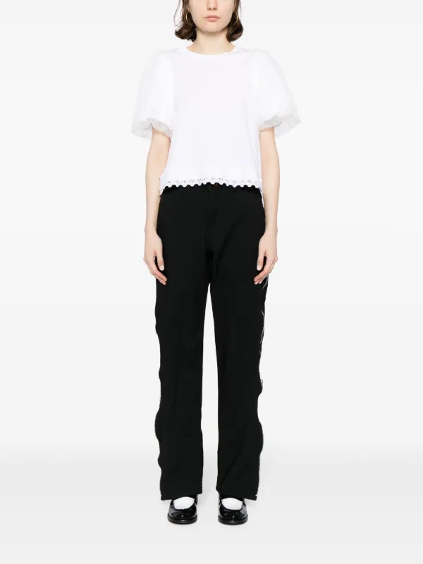 Black Comme Des Garçons ジップアップ テーパードパンツ