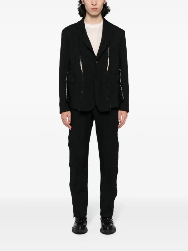 Black Comme Des Garçons ジップアップ テーパードパンツ