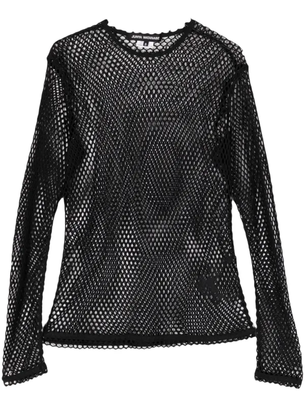 Junya Watanabe オープンニット トップ | ブラック | FARFETCH JP