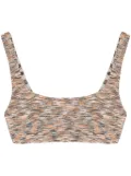 The Upside jacquard U-neck sport bra - Brown