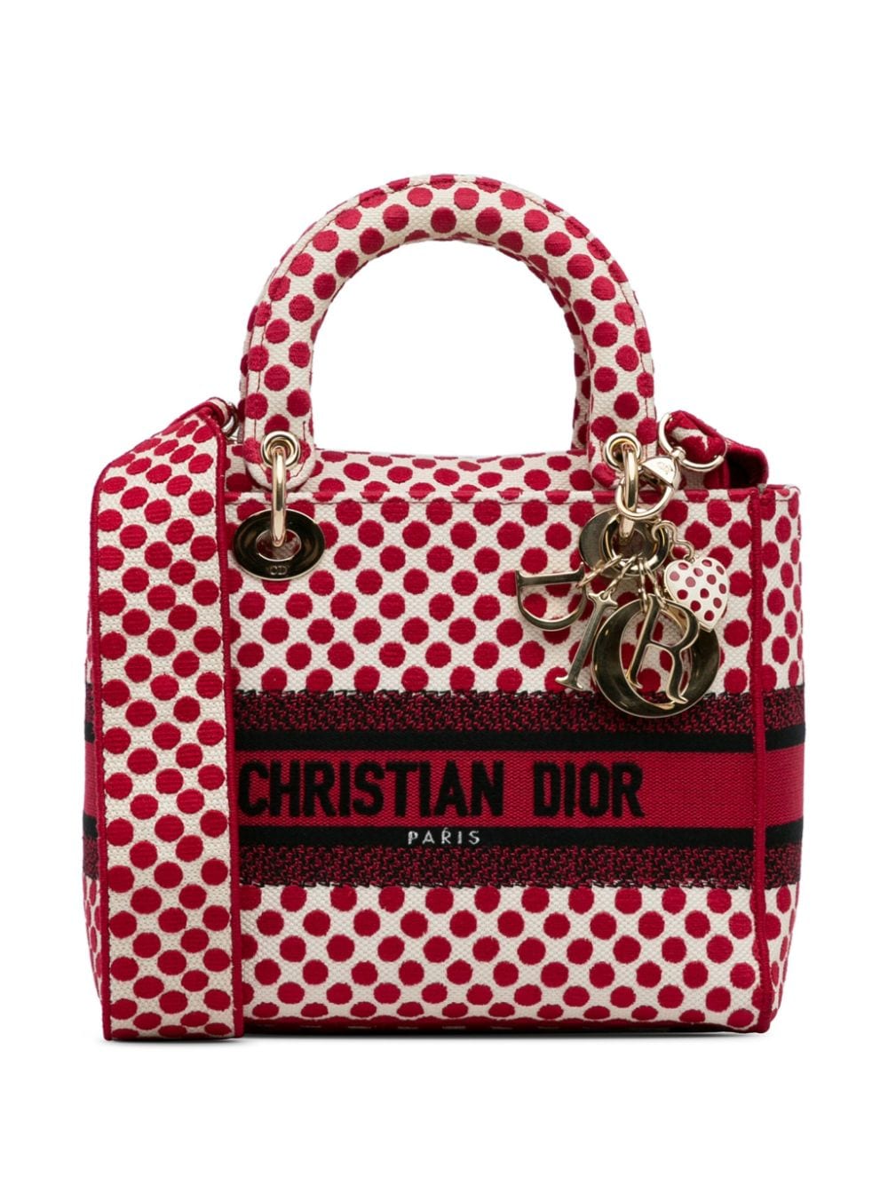 Pre-owned Dior 2020  Medium Lady D-lite Handbag In Red