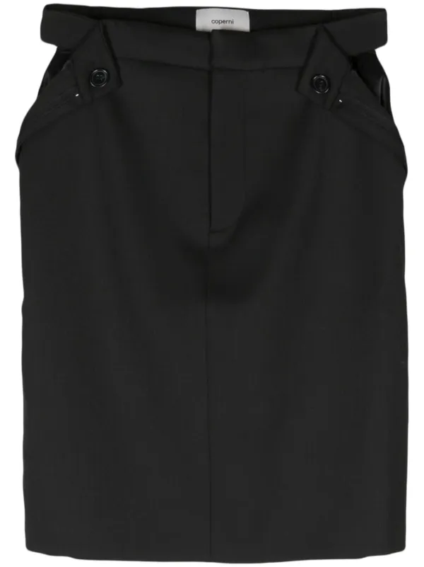 Coperni Open Hip Pencil Skirt in Black