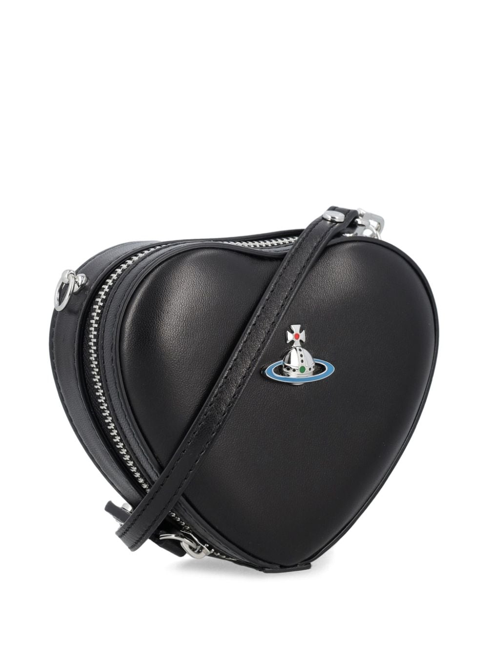 Shop Vivienne Westwood Mini Heart Crossbody Bag In Black