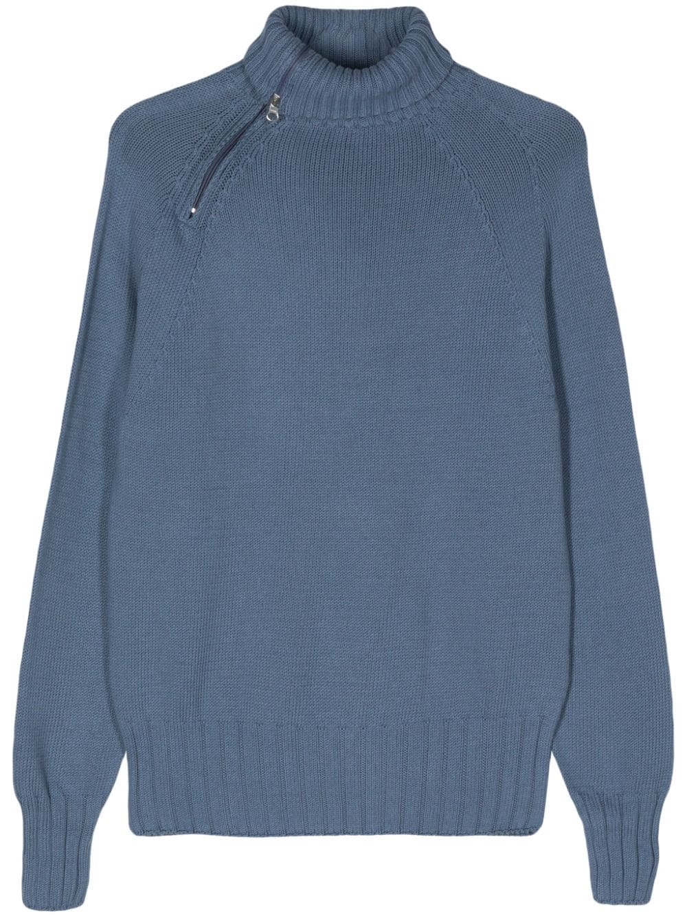 cotton half-zipped jumper